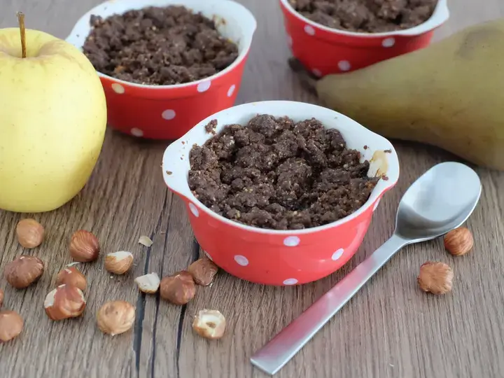 Crumble pomme poire noisettes Ricoré